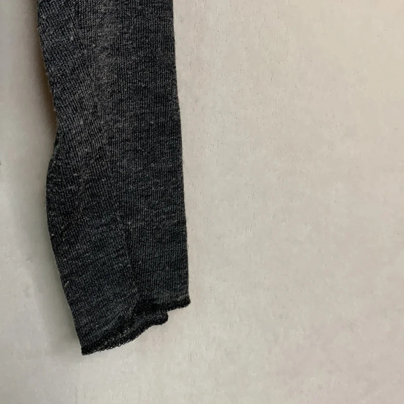 Chaser scoop neck twist tie front long sleeve raw hem Gray T-shirt Size Medium - Picture 5 of 8